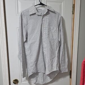 Van Heusen White Shirt with Navy Grid Check